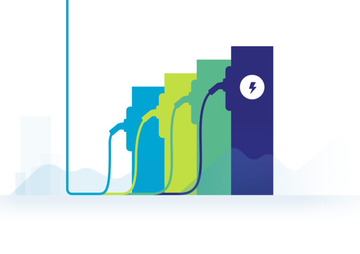 EV charging stations illustration