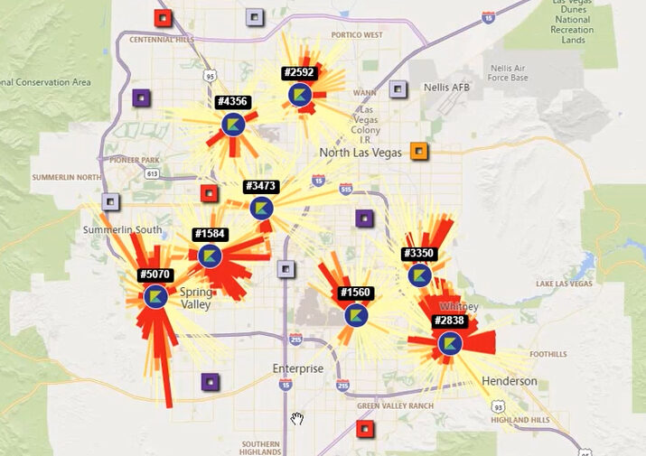 Screen from Kalibrate Location Intelligence Platform showing drive lines on GIS map