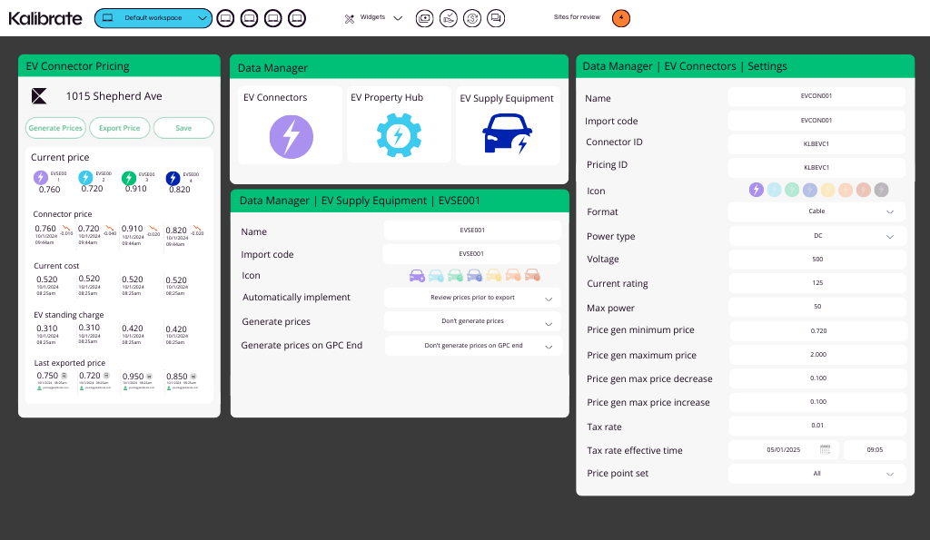 Kalibrate EV charger pricing software hero