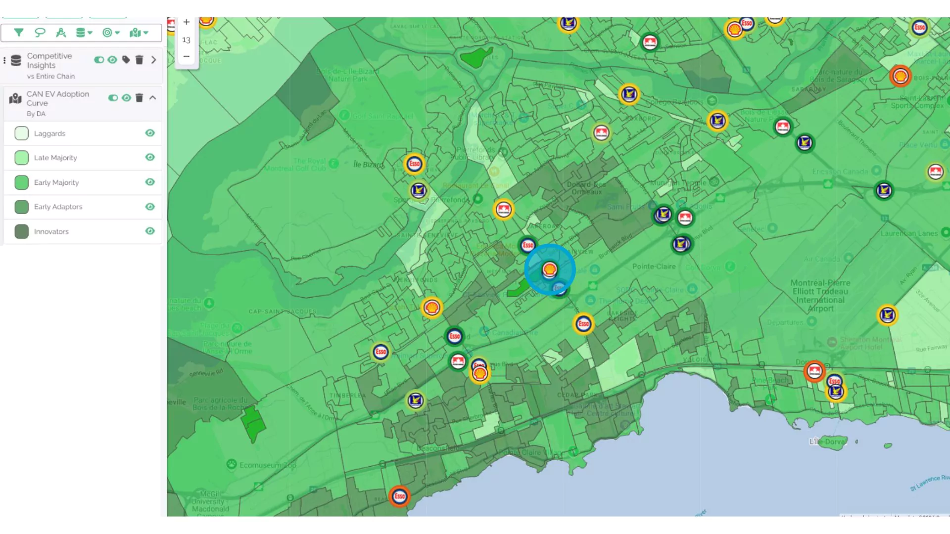 EV adoption profile in Montreal Quebec